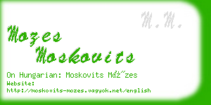 mozes moskovits business card
